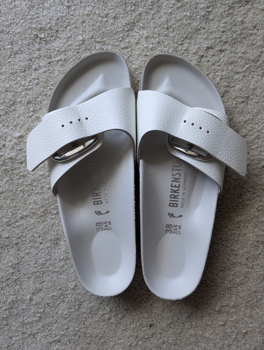 Birkenstock Women's Madrid Big Buckle Leather 1 Narrow Strap Sandal - White - Picture 4 of 6